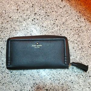 Kate Spade Black Leather Continental Wallet